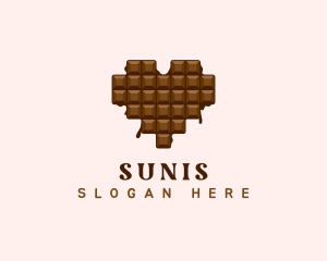 Sweet Chocolate Heart logo design