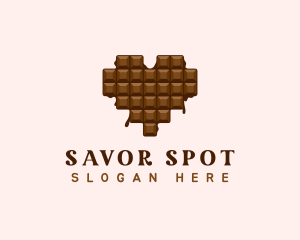 Sweet Chocolate Heart logo design