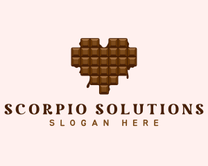 Sweet Chocolate Heart logo design