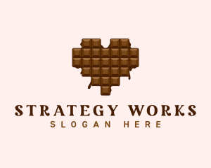 Sweet Chocolate Heart logo design