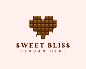Chocolatier - Sweet Chocolate Heart logo design