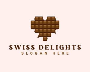 Sweet Chocolate Heart logo design