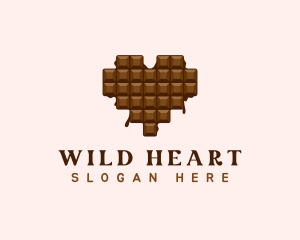 Sweet Chocolate Heart logo design