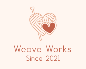 Loom - Pink Heart Crochet logo design
