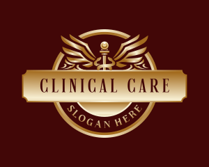 Medical Caduceus Staff logo design