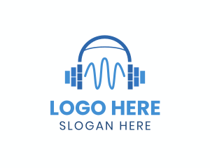 Writer - Equalizer Music Headphone logo design