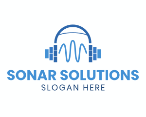 Sonar - Equalizer Music Headphone logo design