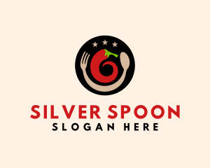 Chili Spoon Fork logo design