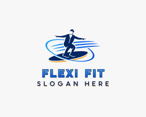 Skimboarding Athletic Fitness logo design