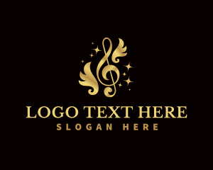 Note - G Clef Wing Music logo design