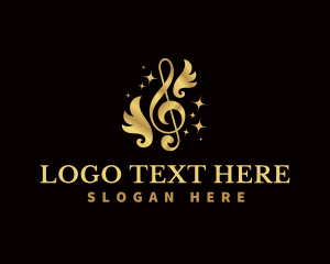 Singer - G Clef Wing Music logo design