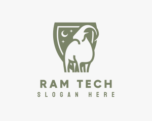 Wild Ram Shield logo design