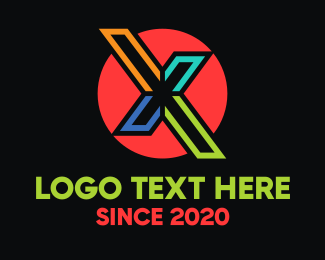 Sci Fi Letter X Logo