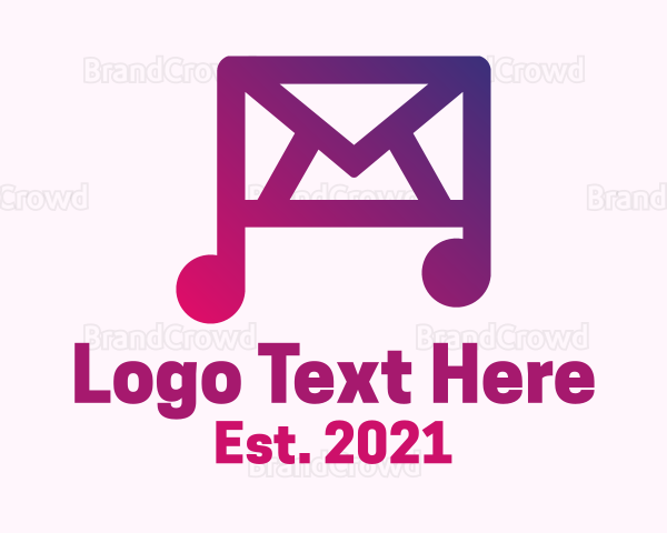 Mail Envelope Music Note Logo