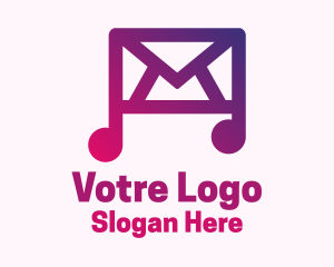 Mail Envelope Music Note Logo