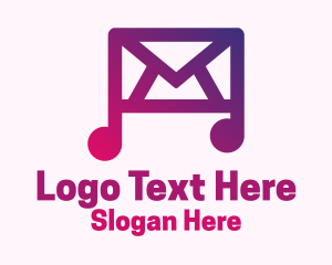 Mail Envelope Music Note Logo