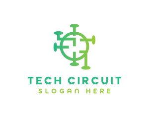 Green Virus Circuitry logo design