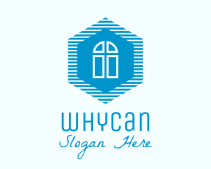 Blue Hexagon Door Logo