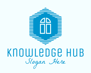 Real Estate - Blue Hexagon Door logo design
