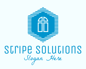 Blue Hexagon Door logo design