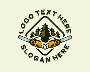 Tradesman - Forest Lumberjack Chainsaw logo design