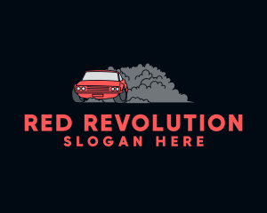 Red Car Drifting logo design