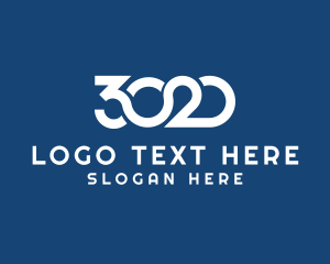 Flow - Digital 3020 Number logo design