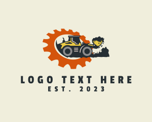 Worker - Wheel Loader Machine logo design