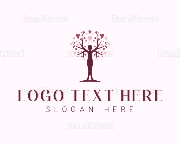 Heart Tree Woman Logo