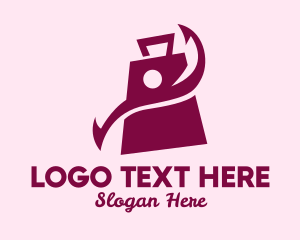 Shopping - Purple Hand Bag logo design