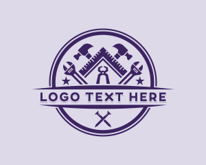 Construction Nail - Handyman Repair Tools logo design