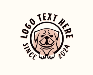 Spike Collar - Pug Puppy Dog logo design