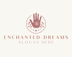 Enchanted - Mystic Eye Hand Meditation logo design