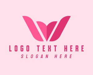 Makeup Vlog - Feminine Flower Letter W logo design