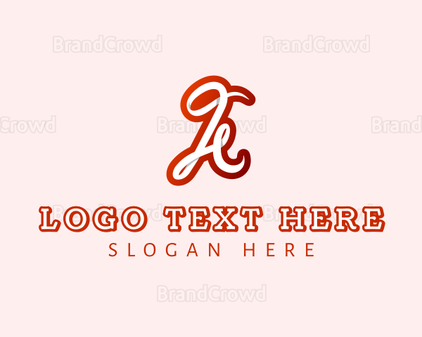 Cursive Business Letter A Logo