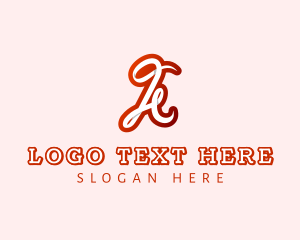 Lettering - Cursive Business Letter A logo design