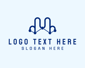 Computing - Digital Tech Letter M logo design