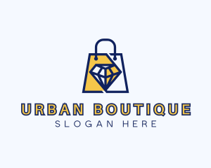 Shop - Diamond Shopping Bag logo design