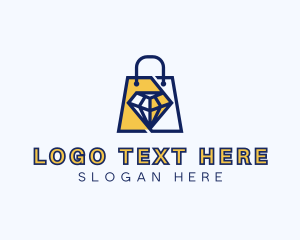 Shopping - Diamond Shopping Bag logo design