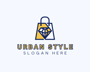 Shop - Diamond Shopping Bag logo design