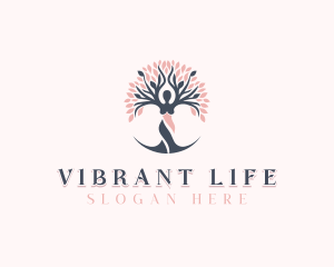 Wellness Yoga Tree logo design