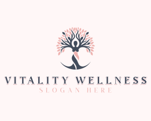 Wellness Yoga Tree logo design