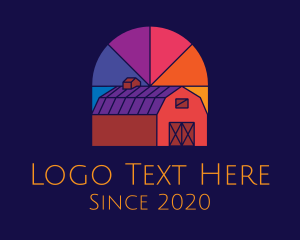 Stained Glass - Colorful Farm Barn logo design