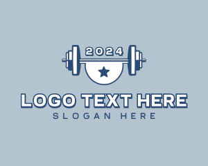 Athletic - Gym Barbell Weightlifter logo design