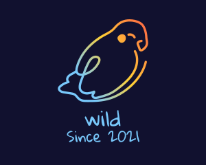 Minimalist Gradient Parrot  logo design