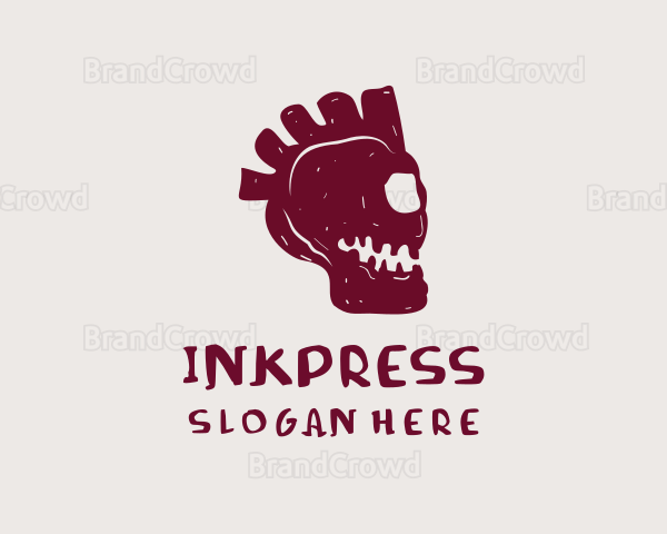 Grunge Punk Skull Logo