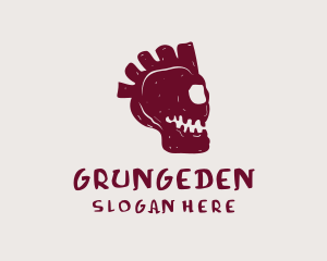 Grunge Punk Skull logo design