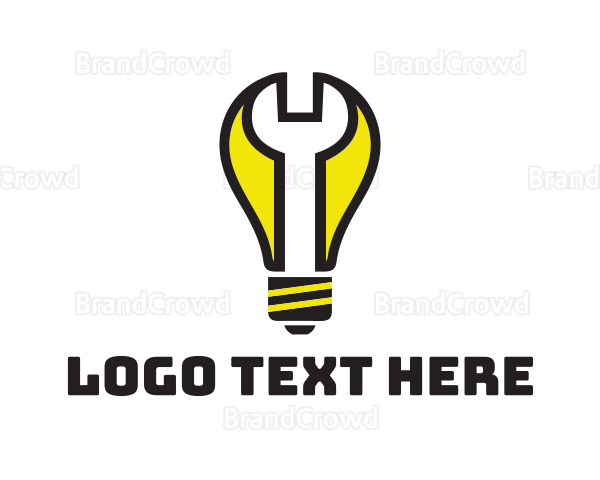 Wrench Light Bulb Logo