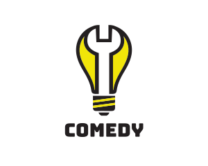 Wrench Light Bulb Logo