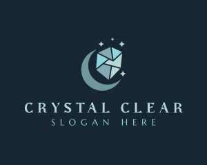 Crystal - Crystal Moon Jewel logo design